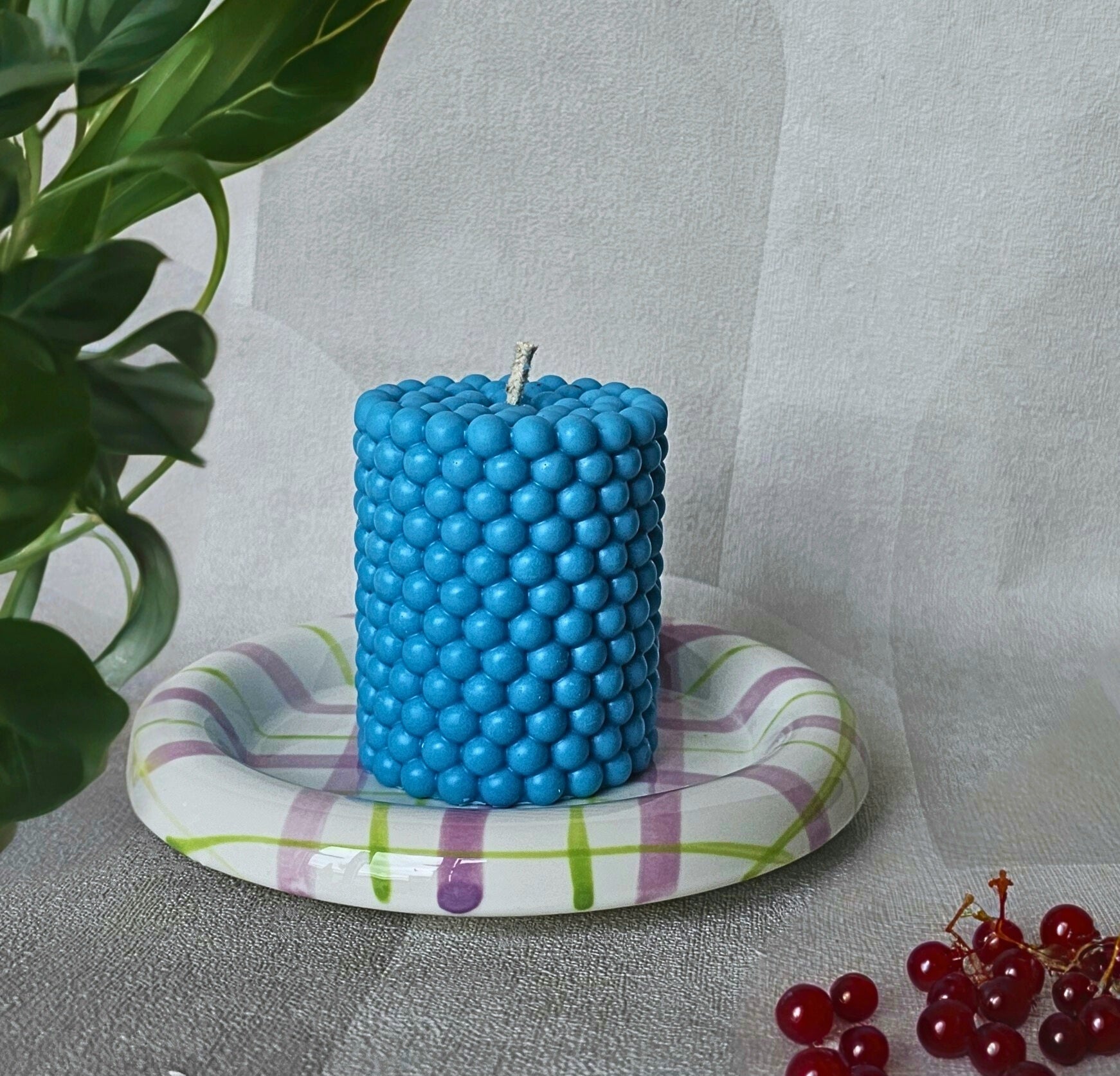 Soucoupe Violette Seynarie Bougie - assiette décorative pour bougie personnalisée